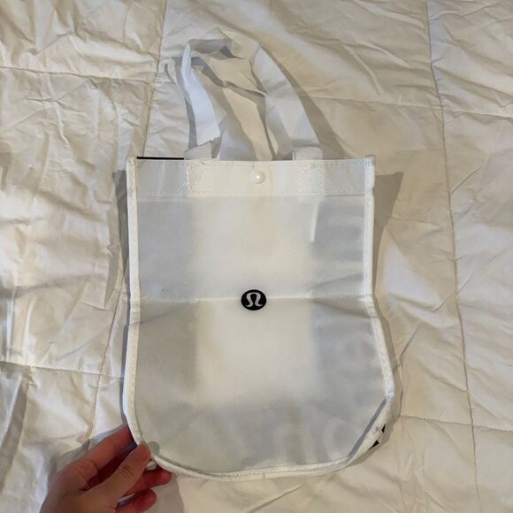 Lululemon Reusable Mini Tote Bag Black White | Small Shopper Gift Bag - Picture 1 of 8